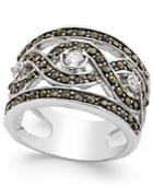 Inc International Concepts Silver-tone Crystal Braided Statement Ring, Created For Macy's