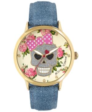 Betsey Johnson Women's Blue Denim Strap Watch 42mm Bj00496-42