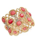 Inc International Concepts Gold-tone Stone And Crystal Filigree Stretch Bracelet, Only At Macy's