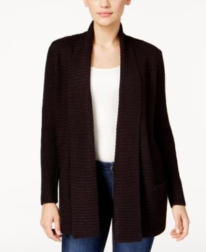 Karen Scott Marled Ribbed Pocket Cardigan, Only At Macy's