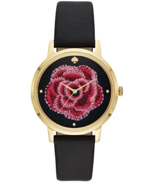 Kate Spade New York Women's Metro Black Leather Strap Watch 38mm