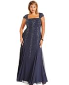 Adrianna Papell Embellished Chiffon Evening Gown