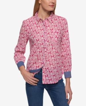 Tommy Hilfiger Cotton Printed Blouse, Only At Macy's