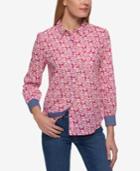 Tommy Hilfiger Cotton Printed Blouse, Only At Macy's