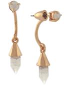 Vince Camuto Rose Gold-tone Crystal Front And Back Earrings