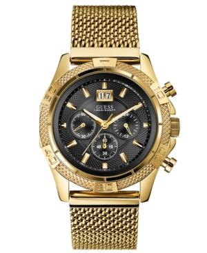 Guess Men's Chronograph Gold-tone Stainless Steel Mesh Bracelet 46mm U0205g1