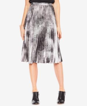 Vince Camuto Metallic Pleated Skirt
