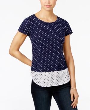 Maison Jules Butterfly-print Layered-look Top, Created For Macy's