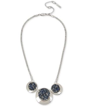 Kenneth Cole New York Silver-tone Blue Sprinkle Stone Statement Necklace