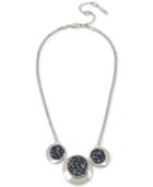Kenneth Cole New York Silver-tone Blue Sprinkle Stone Statement Necklace