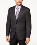 Alfani Men's Slim-fit Charcoal Plaid Sport Coat, Created For Macy's