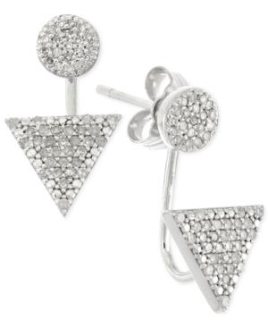 Wrapped Diamond Triangle Ear Jacket Earrings (1/4 Ct. T.w.) In 10k White Gold, Created For Macy's
