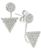 Wrapped Diamond Triangle Ear Jacket Earrings (1/4 Ct. T.w.) In 10k White Gold, Created For Macy's