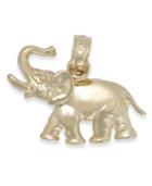 Polished Elephant Charm In 14k Gold