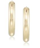 Signature Gold Diamond Accent Polished Oval Hoop Earrings In 14k Gold Over Resin