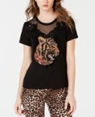 Guess Embellished Mesh-trim T-shirt