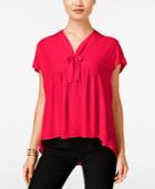 Cece By Cynthia Steffe Pleated Tie-neck Blouse