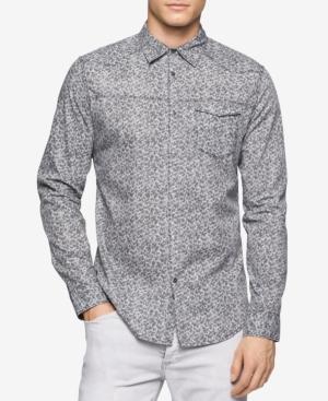 Calvin Klein Jeans Men's Netting Bar Print Long-sleeve Shirt