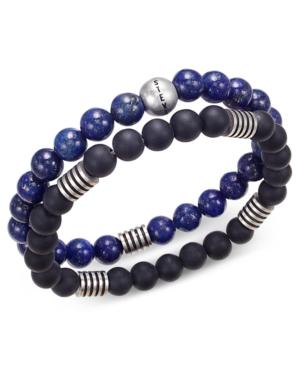 Steve Madden Men's 2-pc. Stainless Steel Stretch Bead Bracelet Set