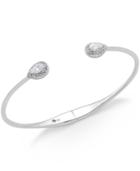Eliot Danori Silver-tone Cubic Zirconia And Pave Hinged Bangle Bracelet, Only At Macy's