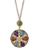 Multi-gemstone 18 Pendant Necklace (7-3/4 Ct. T.w.) In 14k Gold-plated Sterling Silver