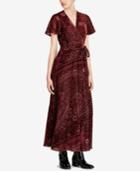 Polo Ralph Lauren Burn-out Velvet Wrap Maxi Dress