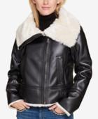 Tommy Hilfiger Faux-fur-trim Moto Jacket, Created For Macy's