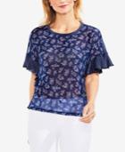 Vince Camuto Knit-back Flutter-sleeve Top