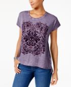 Style & Co Velvet Flocked T-shirt, Created For Macy's