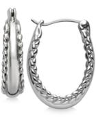 Nambe Textured Edges Hoop Earrings In Sterling Silver, Only At Macy's