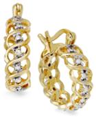 Victoria Townsend 18k Gold Over Sterling Silver Earrings, Diamond Accent Open Weave Hoop Earrings