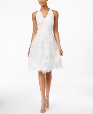 Ivanka Trump V-neck Lace Fit & Flare Dress
