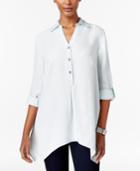 Style & Co Denim High-low Tunic Shirt, Only At Macy's