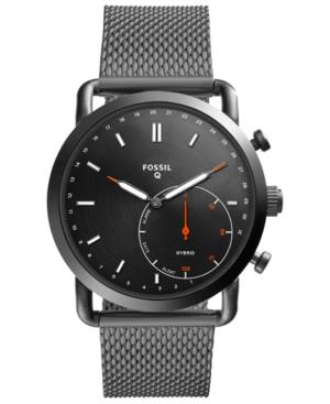 Fossil Q Men's Commuter Smoke Stainless Steel Mesh Bracelet Hybrid Smart Watch 42mm