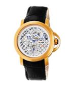 Heritor Automatic Mckinley Gold & Silver Leather Watches 44mm