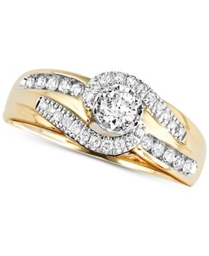 Diamond Swirl Engagement Ring (1/2 Ct. T.w.) In 14k Gold