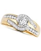 Diamond Swirl Engagement Ring (1/2 Ct. T.w.) In 14k Gold