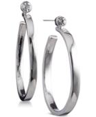 Dkny Crystal Stud Hoop Earrings, Created For Macy's