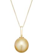 Cultured Golden South Sea Pearl Pendant Necklace (12mm) In 14k Gold