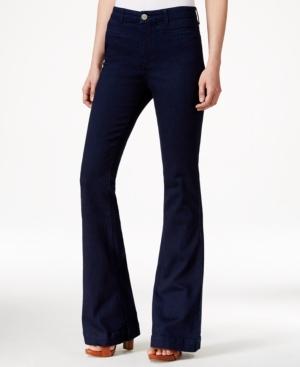 Maison Jules High-waist Flared Dark Blue Wash Jeans, Only At Macy's