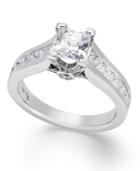 Certified Princess-cut Diamond Engagement Ring In 14k White Gold (1-1/2 Ct. T.w.)