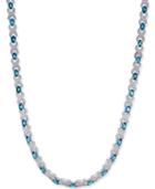 Blue Topaz (20 Ct. T.w.) And Diamond Accent Collar Necklace In Sterling Silver