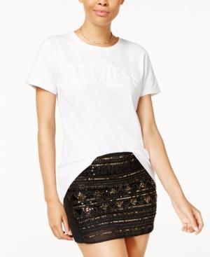 Say What? Juniors' Embossed Flawless Graphic T-shirt