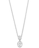 Swarovski Necklace, Rhodium-plated Oval Crystal Pave Disc Pendant Necklace