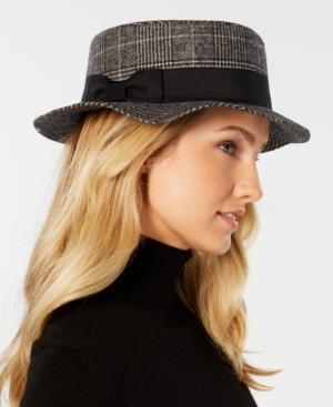 Nine West Glen Plaid Boater Hat