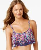 Kenneth Cole Reaction Mesh-overlay Crop Bikini Top Women's Swimsuit