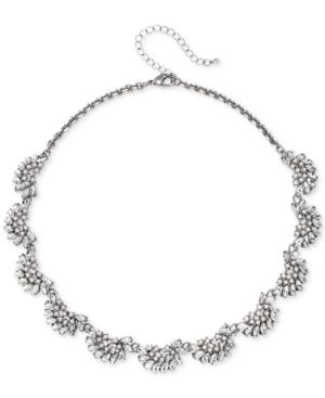 Jewel Badgley Mischka Silver-tone Crystal & Imitation Pearl Collar Necklace, 16 + 3 Extender