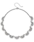Jewel Badgley Mischka Silver-tone Crystal & Imitation Pearl Collar Necklace, 16 + 3 Extender
