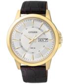 Citizen Men's Brown Leather Strap Watch 41mm Bf2018-01a