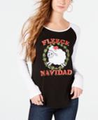 Rebellious One Juniors' Fleece Navidad Top
